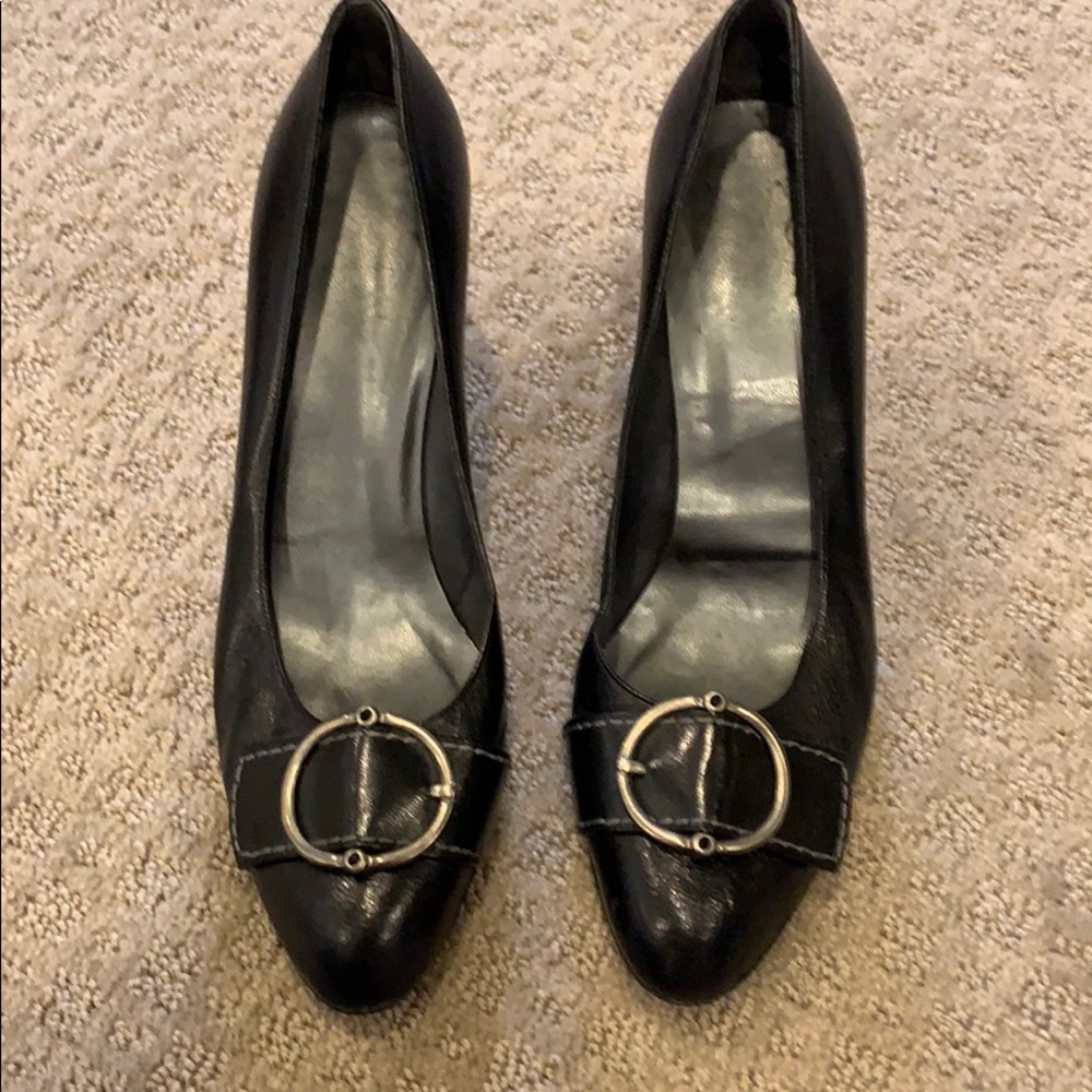 Stuart Weitzman black pumps, size 8.5, well loved.